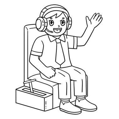  Kokpitteki bir erkek pilotun sevimli ve komik renkli sayfası. Çocuklar için saatlerce boyama eğlencesi sağlıyor. Bu sayfayı boyamak çok kolaydır. Küçük çocuklar ve yeni yürümeye başlayanlar için uygun..