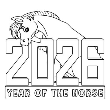 At 2026 Standee yılının sevimli ve komik renkli sayfası. Çocuklar için saatlerce boyama eğlencesi sağlıyor. Bu sayfayı boyamak çok kolaydır. Küçük çocuklar ve yeni yürümeye başlayanlar için uygun.. 