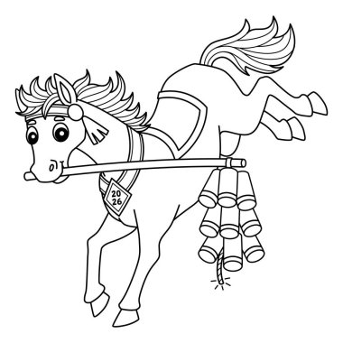 Çin Havai fişekleriyle dolu At Yılı 'nın sevimli ve komik renkli bir sayfası. Çocuklar için saatlerce boyama eğlencesi sağlıyor. Bu sayfayı boyamak çok kolaydır. Küçük çocuklar ve yeni yürümeye başlayanlar için uygun.. 