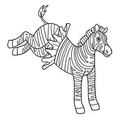 Sirk Hayvanı Zebra Tekmeliyor 'un sevimli ve komik renkli sayfası. Çocuklar için saatlerce boyama eğlencesi sağlıyor. Bu sayfayı boyamak çok kolaydır. Küçük çocuklar ve yeni yürümeye başlayanlar için uygun.. 