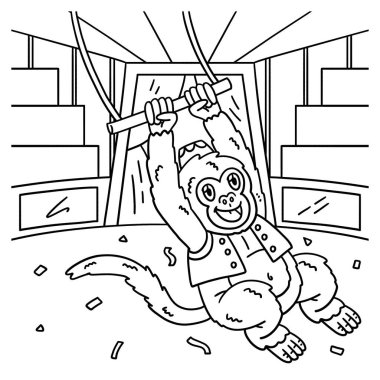 Trapezde Asılı Hayvan Maymunu 'nun şirin ve komik renkli sayfası. Çocuklar için saatlerce boyama eğlencesi sağlıyor. Bu sayfayı boyamak çok kolaydır. Küçük çocuklar ve yeni yürümeye başlayanlar için uygun.. 