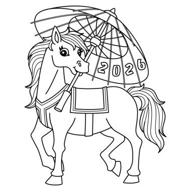 Bir Şemsiye Tutan At Yılı 'nın sevimli ve komik renkli sayfası. Çocuklar için saatlerce boyama eğlencesi sağlıyor. Bu sayfayı boyamak çok kolaydır. Küçük çocuklar ve yeni yürümeye başlayanlar için uygun.. 