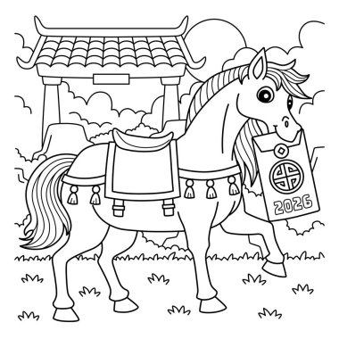 Angpao 'nun At Tutma Yılı' nın sevimli ve komik renkli bir sayfası. Çocuklar için saatlerce boyama eğlencesi sağlıyor. Bu sayfayı boyamak çok kolaydır. Küçük çocuklar ve yeni yürümeye başlayanlar için uygun..