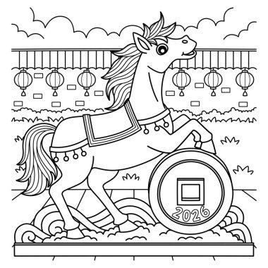 At Isırma Yılı 'nın sevimli ve komik renkli sayfası. Çocuklar için saatlerce boyama eğlencesi sağlıyor. Bu sayfayı boyamak çok kolaydır. Küçük çocuklar ve yeni yürümeye başlayanlar için uygun..
