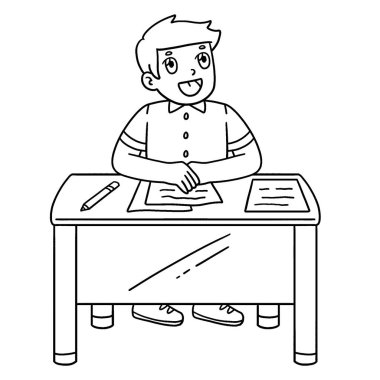 Masada oturan bir erkek öğrencinin sevimli ve komik renkli bir sayfası. Çocuklar için saatlerce boyama eğlencesi sağlıyor. Bu sayfayı boyamak çok kolaydır. Küçük çocuklar ve yeni yürümeye başlayanlar için uygun..