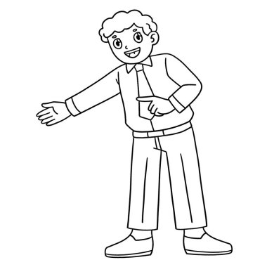 Arkadaş canlısı bir erkek öğretmenin sevimli ve komik renkli sayfası. Çocuklar için saatlerce boyama eğlencesi sağlıyor. Bu sayfayı boyamak çok kolaydır. Küçük çocuklar ve yeni yürümeye başlayanlar için uygun..