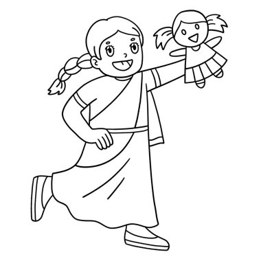 Plush Toy 'la oynayan bir rahibenin sevimli ve komik renkli sayfası. Çocuklar için saatlerce boyama eğlencesi sağlıyor. Bu sayfayı boyamak çok kolaydır. Küçük çocuklar ve yeni yürümeye başlayanlar için uygun..