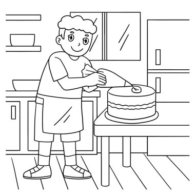 Pastaya şekerleme koyan Baker Boy 'un sevimli ve komik renkli sayfası. Çocuklar için saatlerce boyama eğlencesi sağlıyor. Bu sayfayı boyamak çok kolaydır. Küçük çocuklar ve yeni yürümeye başlayanlar için uygun.. 