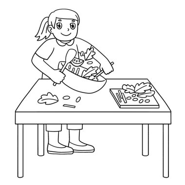 Şef Kız Karıştırma Salatası 'nın sevimli ve komik renkli sayfası. Çocuklar için saatlerce boyama eğlencesi sağlıyor. Bu sayfayı boyamak çok kolaydır. Küçük çocuklar ve yeni yürümeye başlayanlar için uygun..