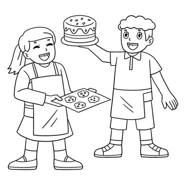 Pastalı Baker Çocukları 'nın sevimli ve komik renkli bir sayfası. Çocuklar için saatlerce boyama eğlencesi sağlıyor. Bu sayfayı boyamak çok kolaydır. Küçük çocuklar ve yeni yürümeye başlayanlar için uygun.. 