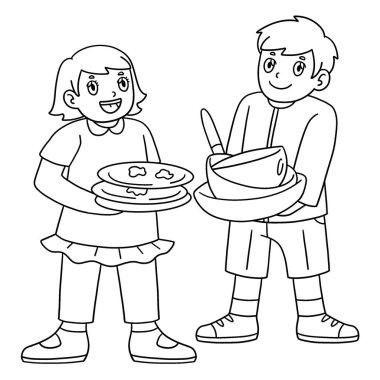 Şef Çocuklar Kullanılmış Tabakları Topluyor 'un sevimli ve komik renkli bir sayfası. Çocuklar için saatlerce boyama eğlencesi sağlıyor. Bu sayfayı boyamak çok kolaydır. Küçük çocuklar ve yeni yürümeye başlayanlar için uygun..