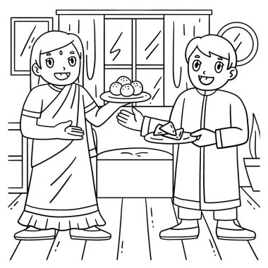 Şeker Değiştiren Raksha Bandhan Kardeşler 'in şirin ve komik renkli sayfası. Çocuklar için saatlerce boyama eğlencesi sağlıyor. Bu sayfayı boyamak çok kolaydır. Küçük çocuklar ve yeni yürümeye başlayanlar için uygun.. 