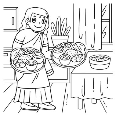 Thali 'ye hizmet eden Raksha Bandhan' ın sevimli ve komik renkli sayfası. Çocuklar için saatlerce boyama eğlencesi sağlıyor. Bu sayfayı boyamak çok kolaydır. Küçük çocuklar ve yeni yürümeye başlayanlar için uygun.. 