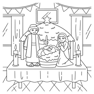 Las Posadas 'ın İsa' nın doğumu vaazının sevimli ve komik renkli bir sayfası. Çocuklar için saatlerce boyama eğlencesi sağlıyor. Bu sayfayı boyamak çok kolaydır. Küçük çocuklar ve yeni yürümeye başlayanlar için uygun..