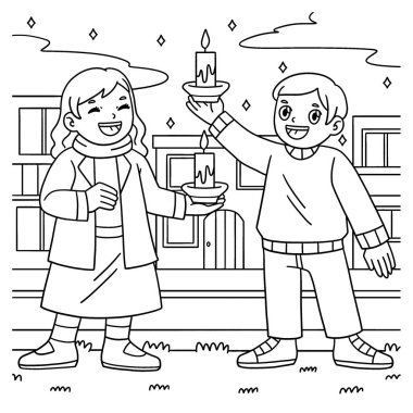 Las Posadas Çocukları Mum Tutarken 'in sevimli ve komik renkli bir sayfası. Çocuklar için saatlerce boyama eğlencesi sağlıyor. Bu sayfayı boyamak çok kolaydır. Küçük çocuklar ve yeni yürümeye başlayanlar için uygun..