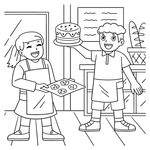 Pastalı Baker Çocukları 'nın sevimli ve komik renkli bir sayfası. Çocuklar için saatlerce boyama eğlencesi sağlıyor. Bu sayfayı boyamak çok kolaydır. Küçük çocuklar ve yeni yürümeye başlayanlar için uygun.. 