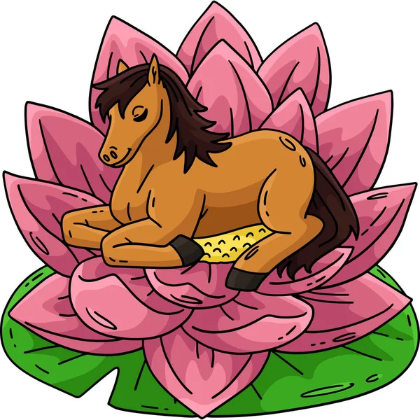 Bu karikatür, At 2026 Dev Lotus Çiçeği illüstrasyonunu gösteriyor..