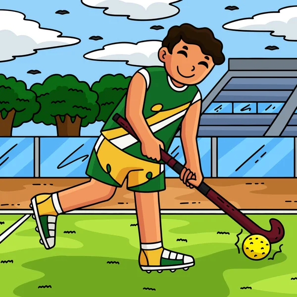 Bu karikatür klibinde bir Field Hockey Erkek Oyuncu Yönetmen Topu illüstrasyonu gösteriliyor.