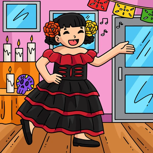 Bu karikatür klibinde Dia de los Muertos Kız Şarkı Söylüyor.