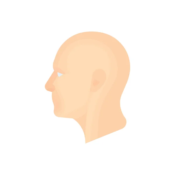 Human Head Profile Bald Man Abstract Side Portrait Part Set — Stock Vector