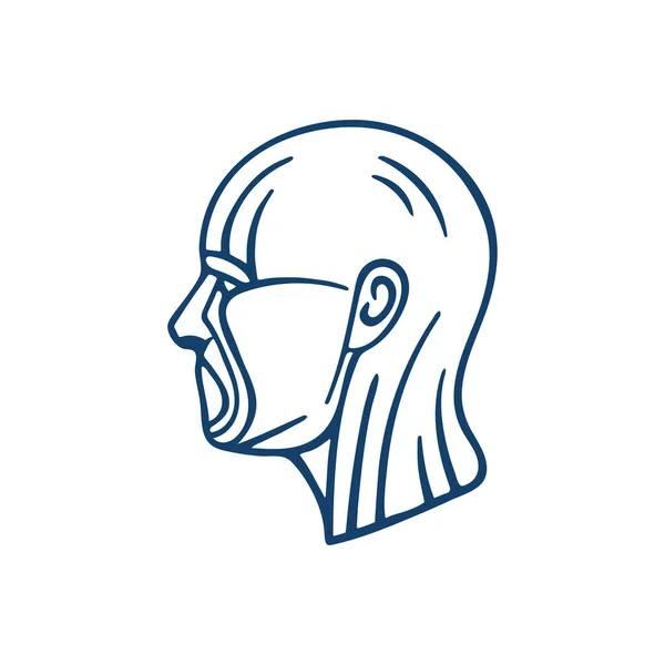Ręcznie Rysowana Ludzka Głowa Profilu Człowiek Abstrakcyjny Portret Poboczny Rysunek — Wektor stockowy