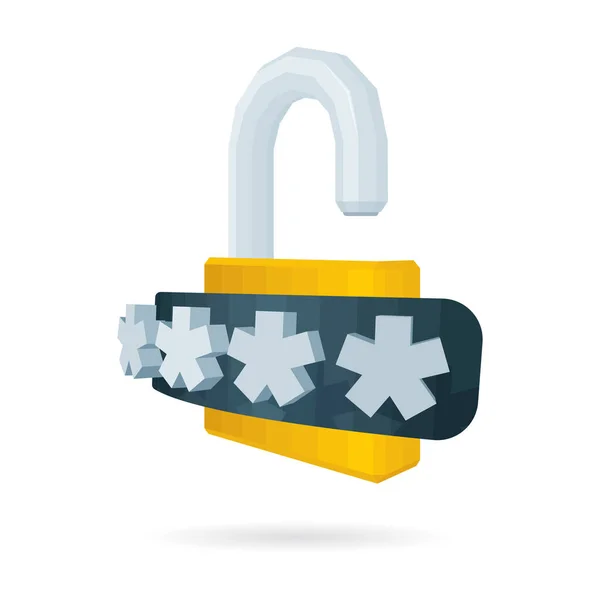 密码保护的概念 打开锁和密码安全访问 验证代码安全性等距矢量说明 成套服务的一部分 — 图库矢量图片