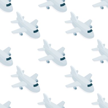 Oyuncak uçaklar kusursuz bir arka plan. Çizgi film stili düzlem sonsuz vektör deseni çiziyor. Bebek arka planı kusursuz konsept. Kümenin bir parçası.