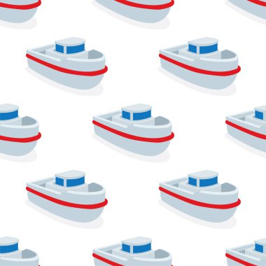 Oyuncak tedarikçisi kusursuz bir geçmişe sahip. Çizgi film stili gemi sonsuz vektör deseni çiziyor. Bebek arka planı kusursuz konsept. Kümenin bir parçası.