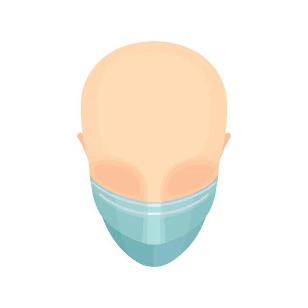 Pessoa Máscara Protetora Médica Ícone Humano Segurança Industrial Respirando Máscara — Vetor de Stock