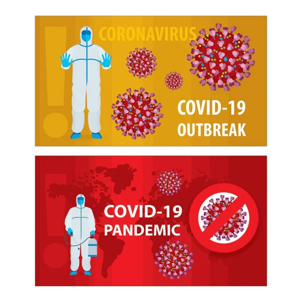 Alerta Pandémica Por Coronavirus Covid Foco Atención Vector Ilustración Célula — Vector de stock