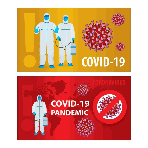 Alerta Pandémica Por Coronavirus Covid Foco Atención Vector Ilustración Célula — Vector de stock