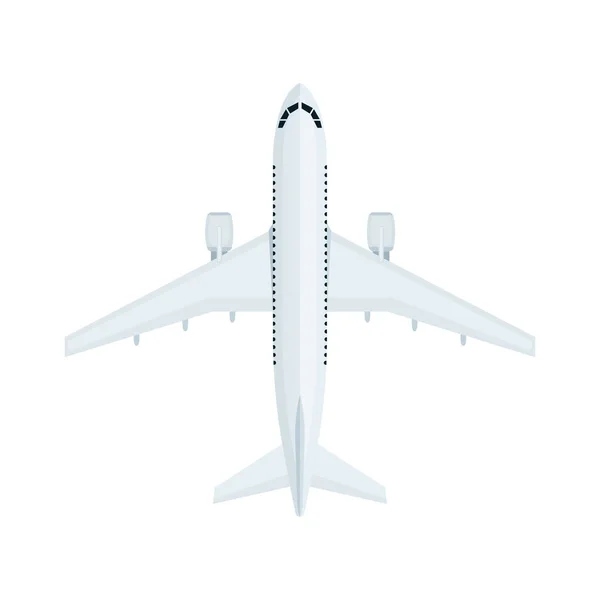 Вид Сверху Самолета Реалистичная Векторная Иллюстрация Пассажирского Самолёта — стоковый вектор