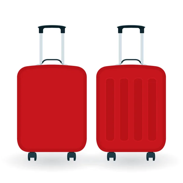 Une Valise Valises Vue Face Côté Collection Illustrations Vectorielles Partie — Image vectorielle