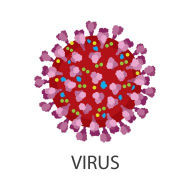 Virüs. Yapı vektör illüstrasyonunun içinde koronavirüs. Kümenin bir parçası. 