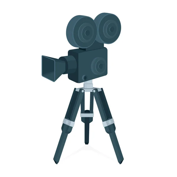 Mozi Kamera Retro Film Kamera Állvány Vázlat Vektor Illusztráció Készlet — Stock Vector