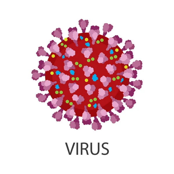 Wirus Koronawirus Wewnątrz Ilustracji Wektora Struktury Część Zestawu — Wektor stockowy