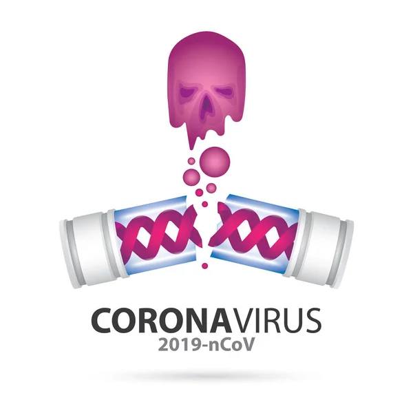 Coronavirus 2019Ncov Tubo Ensayo Del Virus Médico Ilustraciones Vectores Concepto — Vector de stock