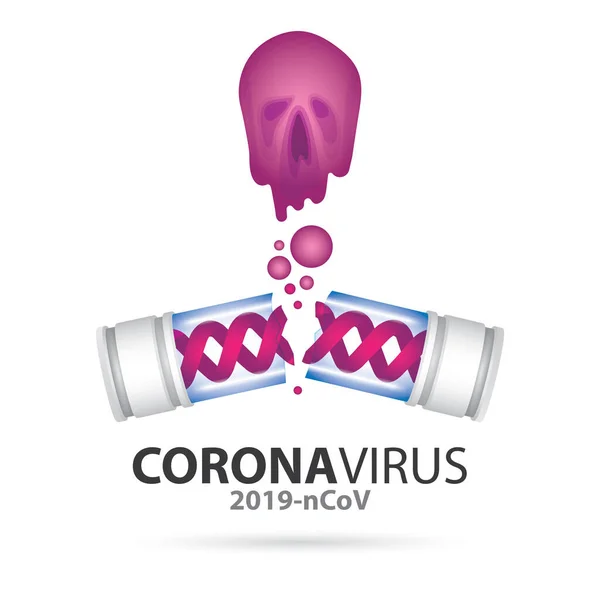Koronavírus 2019Ncov Orvosi Vírus Kémcső Halálos Járvány Koncepció Vektor Illusztrációk — Stock Vector
