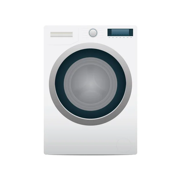 洗衣机 现实的洗衣机图解 洗衣机前视图 成套服务的一部分 — 图库矢量图片