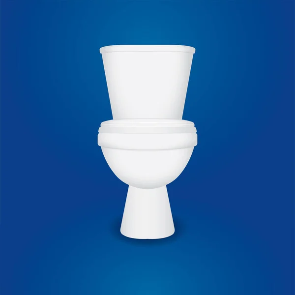 Toilet Bowl Realistic White Home Toilet Vector Illustration Clean Ceramic — Stock Vector