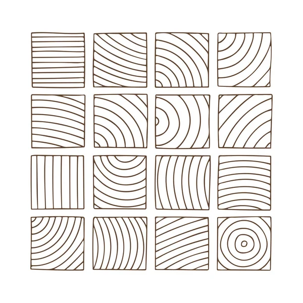 Dřevěný Špalek Ručně Kreslená Dřevěná Textura Skica Kreslit Dřevěné Vzory — Stockový vektor