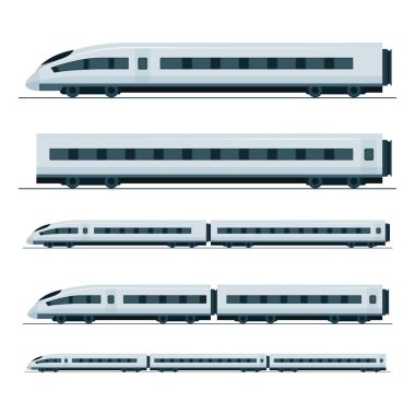 Yüksek hızlı modern tren vektör çizimi. Yolcu treni.