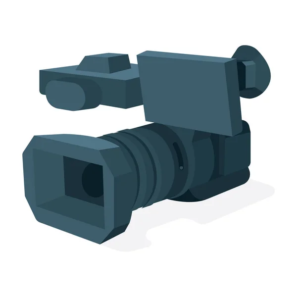 Een Camcorder Videocamera Vector Illustratie Digitale Video Isometrische Icoon Deel — Stockvector