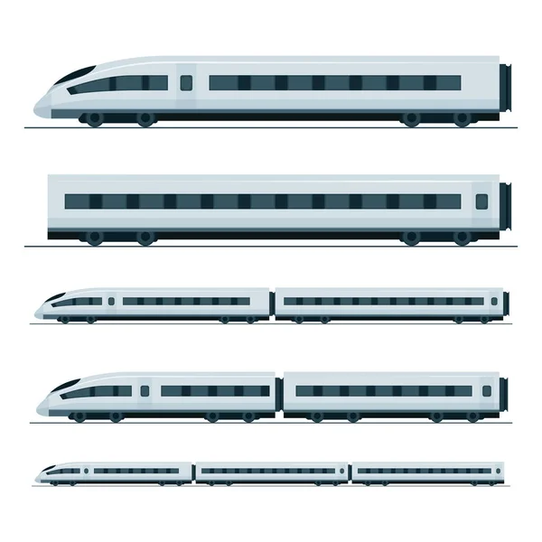 Ilustração Moderna Alta Velocidade Vetor Trem Comboio Passageiros — Vetor de Stock