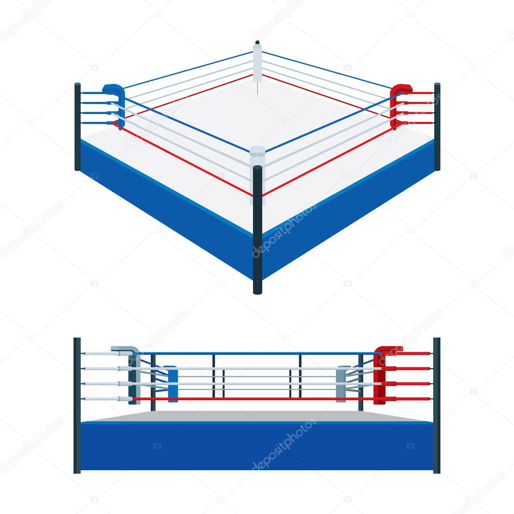 Boxing ring. Boxing ring vector illustrations collection. Part of set.