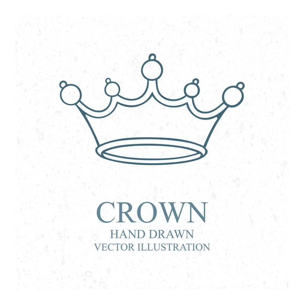 Coroa Ilustração Vetor Coroa Desenhado Mão Parte Conjunto — Vetor de Stock