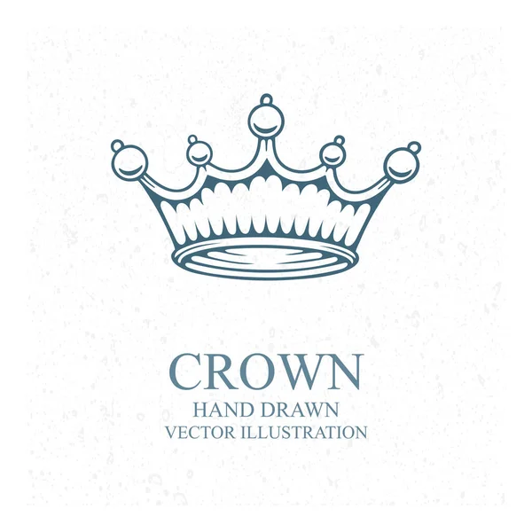 Crown Ilustración Vectorial Corona Dibujada Mano Parte Del Conjunto — Vector de stock