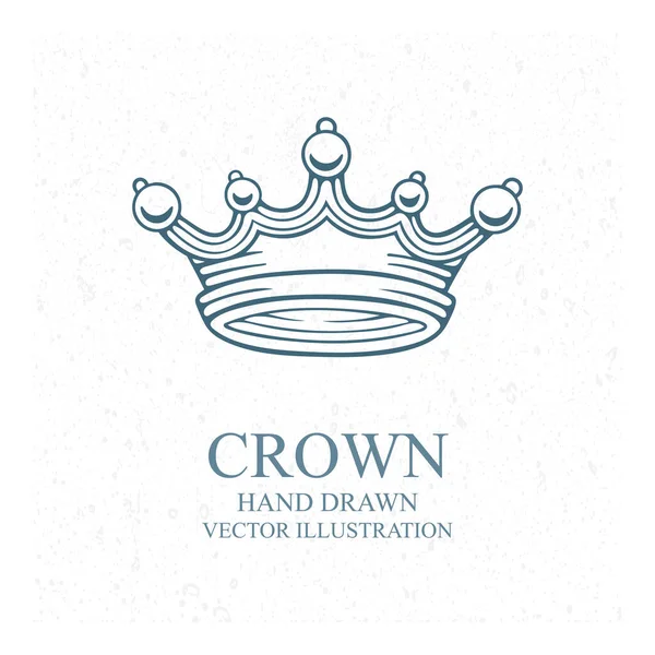 Coroa Ilustração Vetor Coroa Desenhado Mão Parte Conjunto — Vetor de Stock