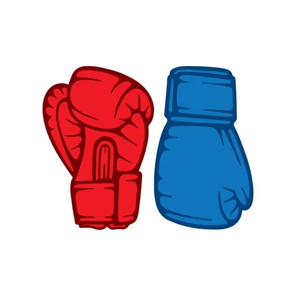 Luvas Boxe Luvas Boxe Realista Estilo Plano Vetor Ilustração Isolado — Vetor de Stock