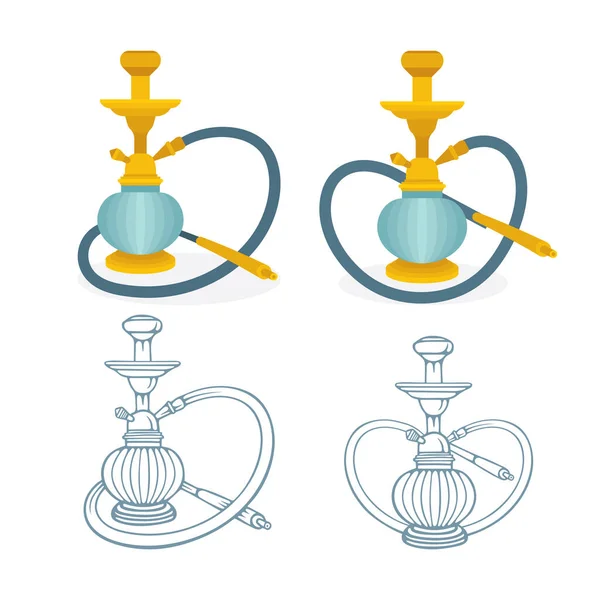 Hookah 胡卡手绘矢量图解 Chillum草图集 — 图库矢量图片